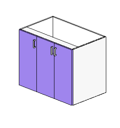 Base Cabinet 3 Door Hinged 2 Left 1 Right