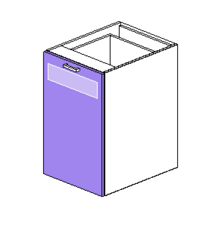 Base Pull Out Bin Unit Full Door + Internal Drawer