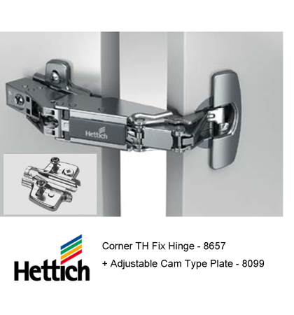 Hettich Corner Hinge with  Plate