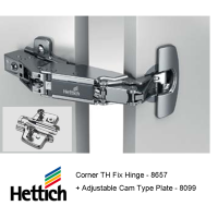 Hettich Corner Hinge with  Plate