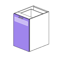 Base Pull Out Bin Unit Full Door + Internal Drawer